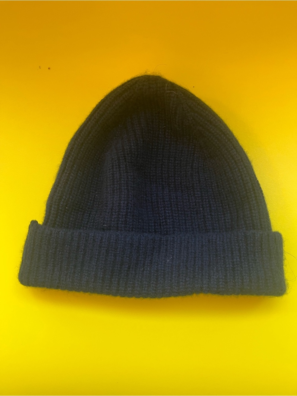 Quince women cashmere Ribbed Knit Beanie - Navy